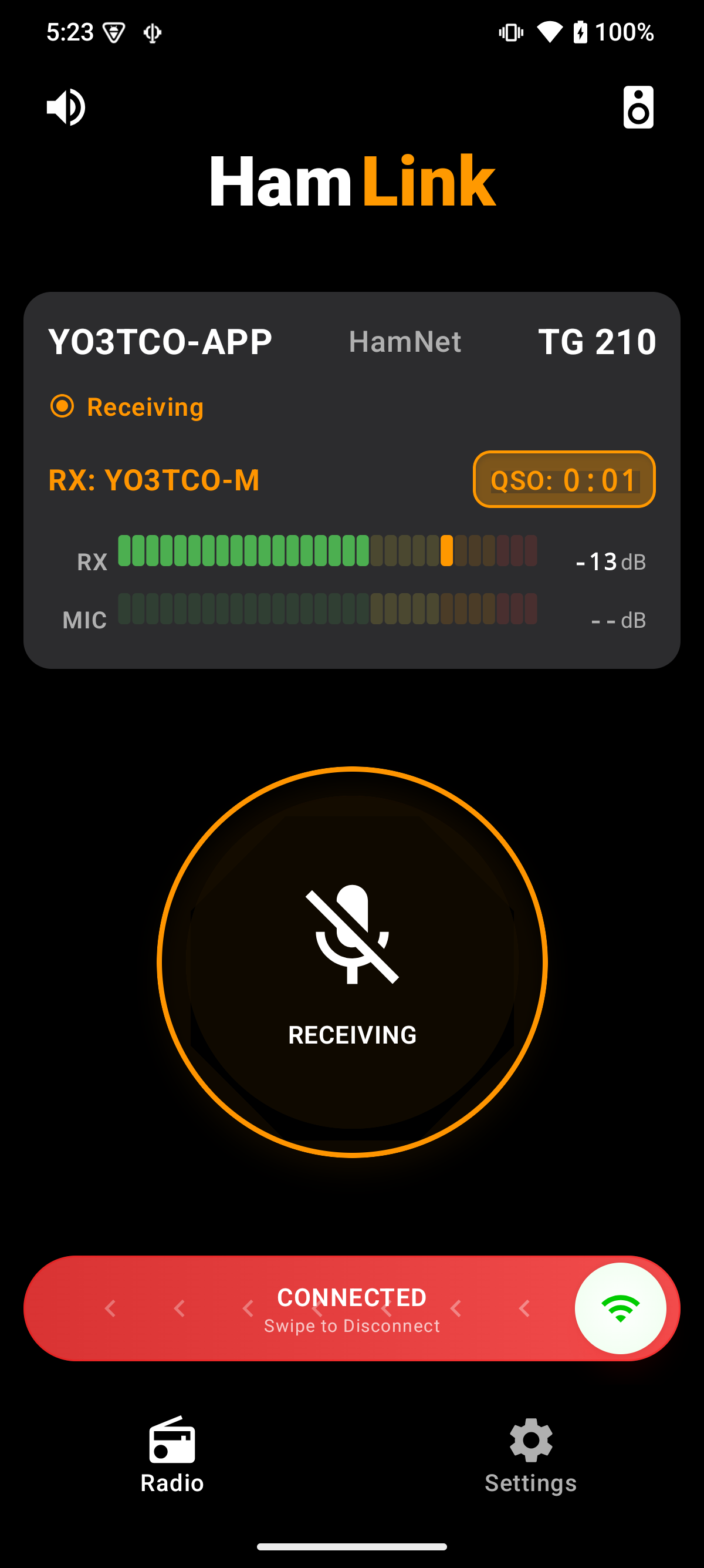 Main Interface - Receiving